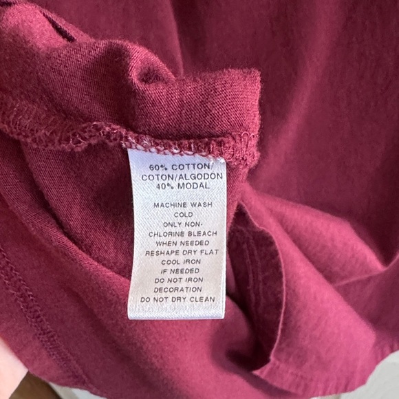 LOFT Deep Red Long Sleeve Tee - Picture 3 of 4